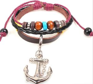 Wholesale Anchors personalized leather bracelet bracelet jewelry gift ideas leather jewelry Pirates from china suppliers
