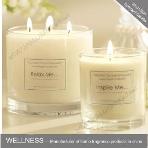 Wholesale scented three cotton wick soy wax candle in clear glass jar with gift box from china suppliers