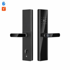 Wholesale Tempered Glass Electronic Door Locks Wifi Fingerprint Password Lock For Bedroom Door from china suppliers