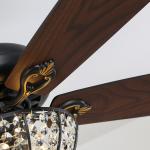 Hotel Villa Apartment Craft 4100K 1320mm Ceiling Fan Crystal Ceiling Fan With