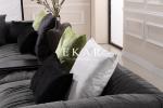 European Modern Elegant Extra Large Velvet Black Sectional Sofa Furniture