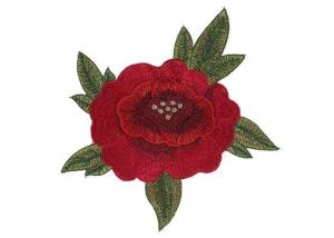 Wholesale Red Flower Embroidered Applique Patches Sew On 16*16 cm For Clothing Decoration from china suppliers
