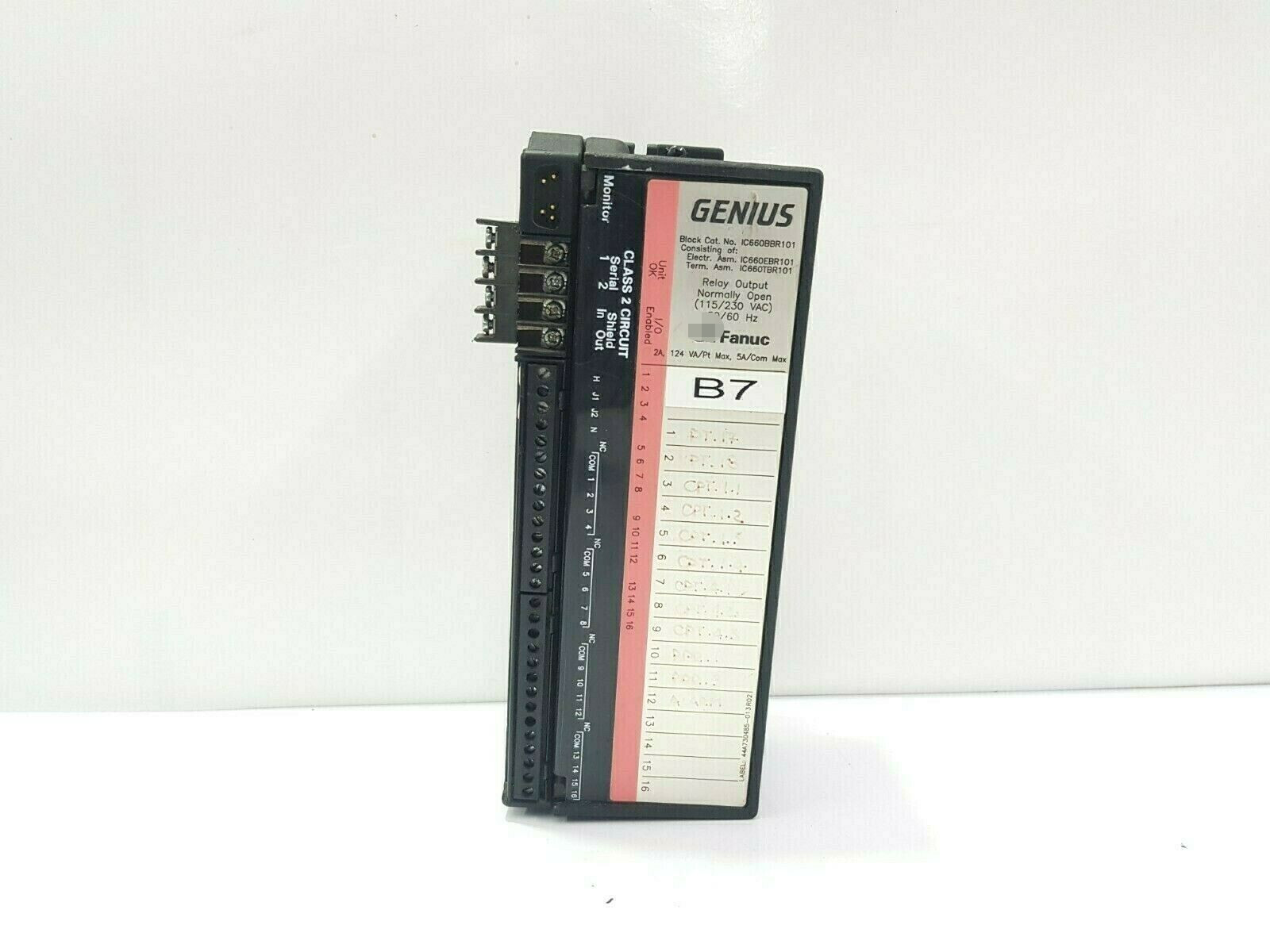 IC660BBR100 I/O MODULE GENIUS BLOCK RELAY OUTPUT MODULE NORMALLY CLOSED 16 CIRCUITS