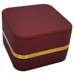 Portable Rigid Cardboard Wedding Ring Gift Box With Golden Brim And Clamshell