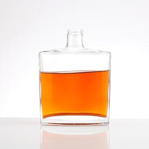 Wholesale 200ml Square Clear Flat Flask Glass Bottle for Beverage at Competitive Cost from china suppliers