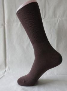 Wholesale Top quality silver fiber diabetic crew cotton mid calf OEM striped dress socks for adults from china suppliers