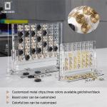 Luxury Gold Black Silver Metal Chips Clear Acrylic Connect 4 Game