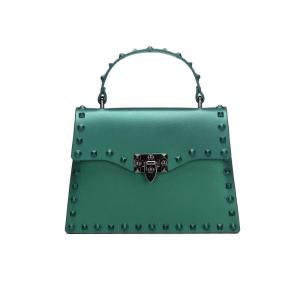 Wholesale Trim Frosted Rivet Jelly Pu Leather Handbags for Women Shoulder bags from china suppliers