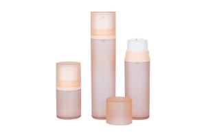 Wholesale AS 50ml Clear Plastic Cylinder Bottle With Airless Pump Overcap from china suppliers