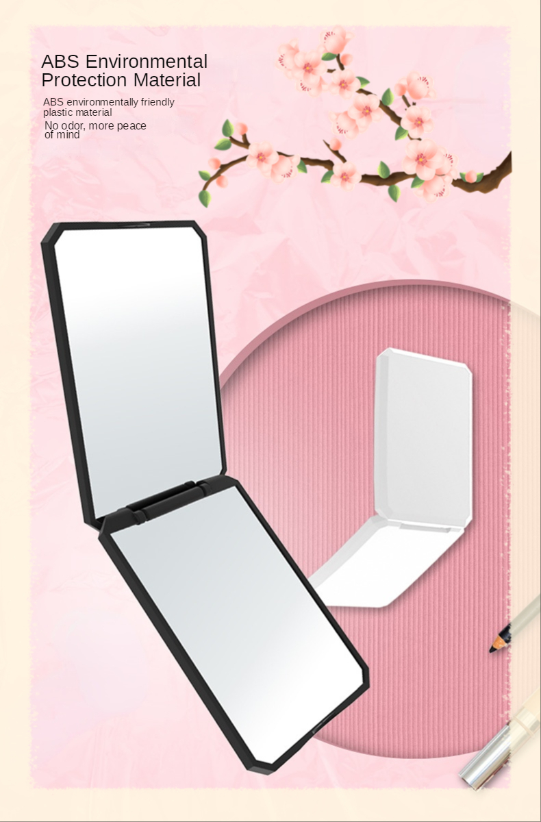 Stylish Heart Shaped Folding Travel Vanity Plastic Glass Mirror for Everyday Occasion