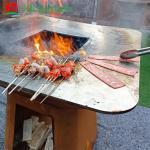 Outdoor Garden Metal BBQ Grill Charcoal Fire Pit D1000mm Customizable