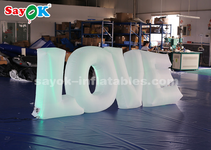 White Fabric LED Lighting Inflatable Letter LOVE By Touch Screen Remote Control
