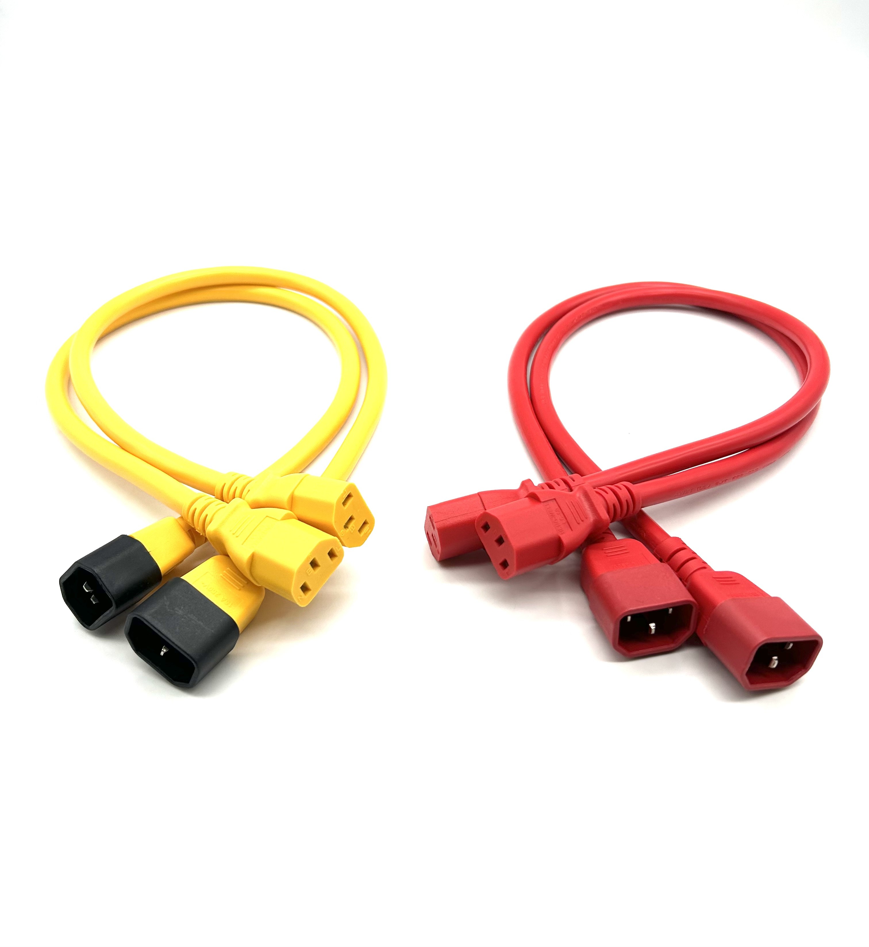 IEC C13 To C14 125V/250V Extension Power Cord SJT VDE 1.5m Red/Yellow/Customized Ac Power Extension Cord