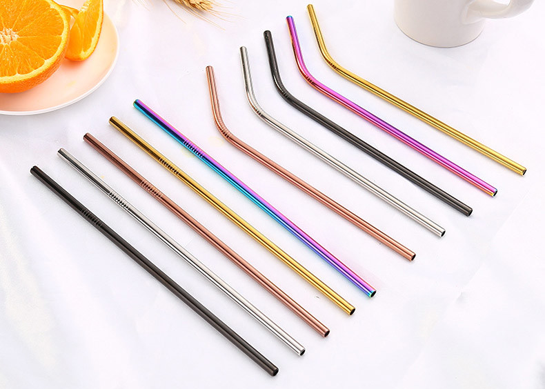 Colorful Kitchen Household Items Straight Reusable Drinking Straws Cleaner Brush