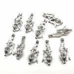 DIY Necklace For Unisex Gift Pearl Cage Pendant Essential Oil Diffuser Jewelry