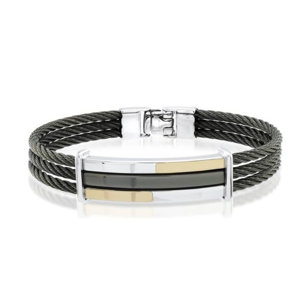 Mens Braided Leather Wrap Bracelet With Stainless Steel Clasp PU Leather