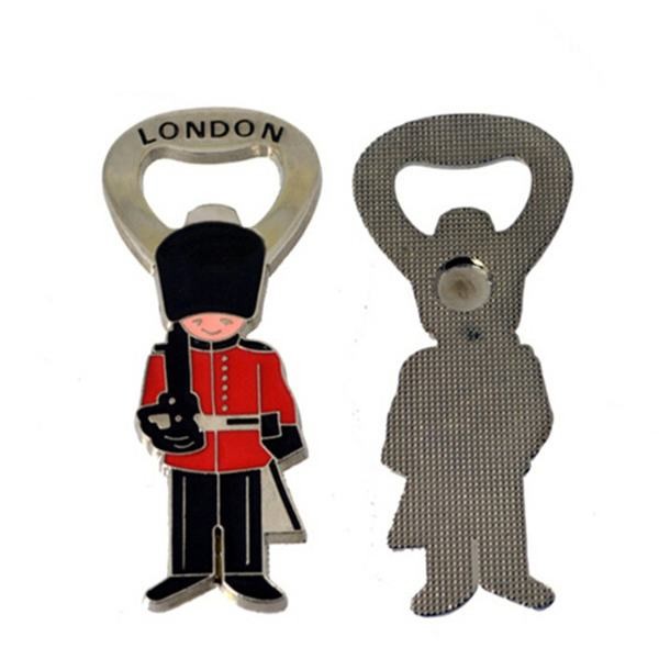 Custom LONDON Security Tourism Souvenir Gift Guitar Shape Metal Fridge Magnet Beer Bottle Opener, Embossed Logo