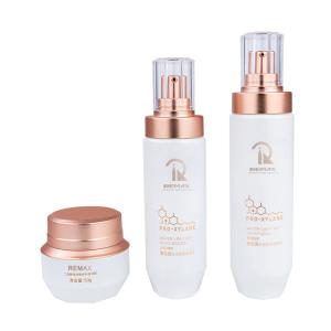 Wholesale 50g/100ml/120ml Glass White cylindrical Smooth with white pump for cosmetic packaging bottle from china suppliers