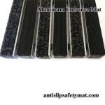 Aluminum Alloy Outdoor Entrance Floor Mats 20mm Depth Carpet Rubber Insert