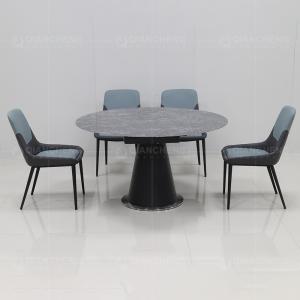 Wholesale Black Round 100kg Metal Leg Furniture Sintered Stone Extension Dining Table from china suppliers