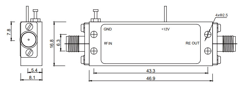 1.1 - 2.3 GHz S Band Power Amplifier P1dB 20 dBm RF Power Amplifier Module