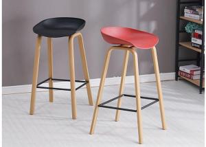 Wholesale Height Fixed Beech Bar Stool , PU Synthetic Leather Bar Stools Counter Height from china suppliers