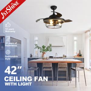 Wholesale Farmhouse Industrial Flush Mount Black Ceiling Fan For Living Room Bedroom Kitchen from china suppliers