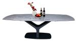 Large Tempered Glass Extendable Dining Table Ceramic Topped For 10-12 Seats