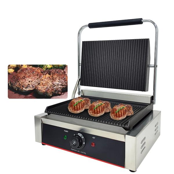 Stainless Steel Cast Iron Sandwich Panini Contact Grill Maker Dismountable Oil