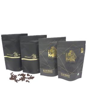 Wholesale Matte Black Metallic Coffee Tea Bag Food Packaging Biodegradable Stand Up Pouch from china suppliers
