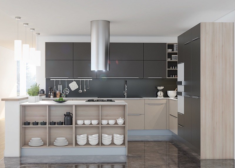 Hot selling luxury Modern Modular kitchen cabinets with Oven Cabinet and Microwave cabinet