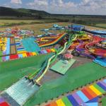 Aqua Park Triple Twist Water Slide Outdoor 10m Fiberglass Customized Color