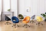 Golden Feet Base Tomile Blue Velvet Swivel Chair / Home Office Accent Chairs