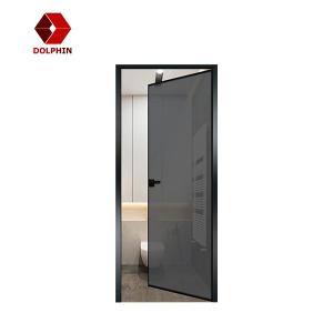 Wholesale Exterior Aluminum Casement Door Double Swing Narrow Thin Aluminium Frame Door from china suppliers