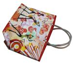 Reusable Orange PP Woven Shopping Bags With Transparent PVC Handle, Danceing