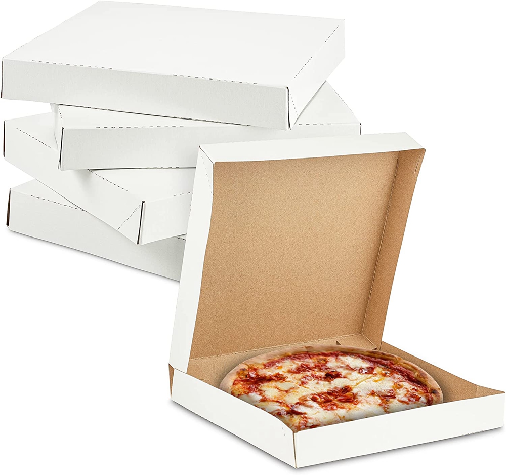 Custom Size Corrugated Disposable Pizza Food Packaging Paper Box With Logo For Fast Foods