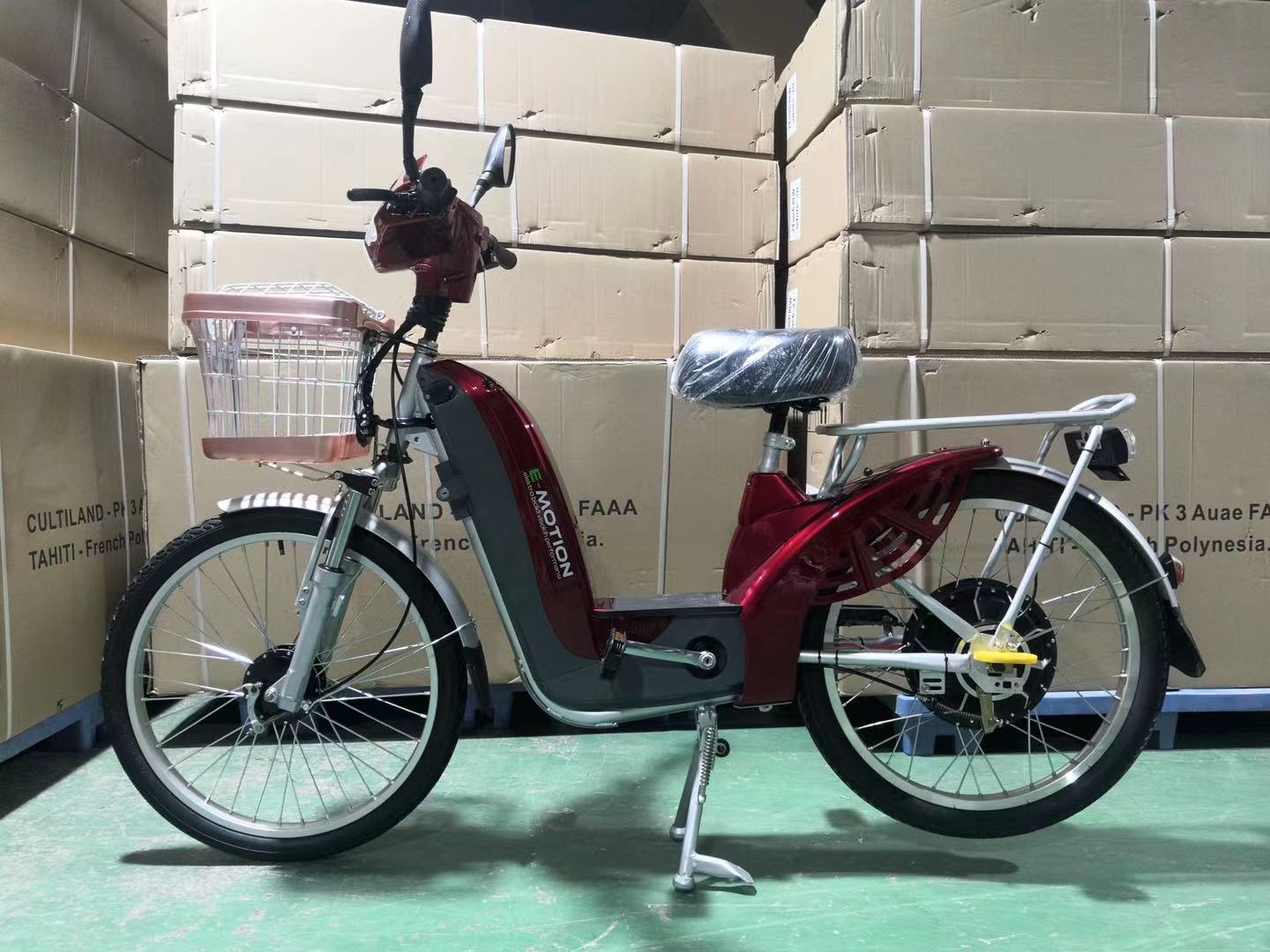 48V 350W Rear Hub Electric Bicycle 24 Inch Single Speed E Bike With LCD Display