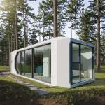 Space Capsule Room Exterior Glass 6mm 12A Hollow Glass Steel Entrance Door With