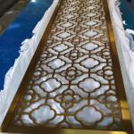 Custom modern stainless steel room divider decorative flower carved design