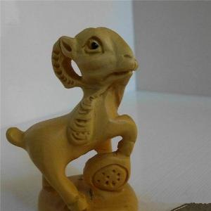 China Boxwood carvings, carved chinese zodiac Sheep on sale