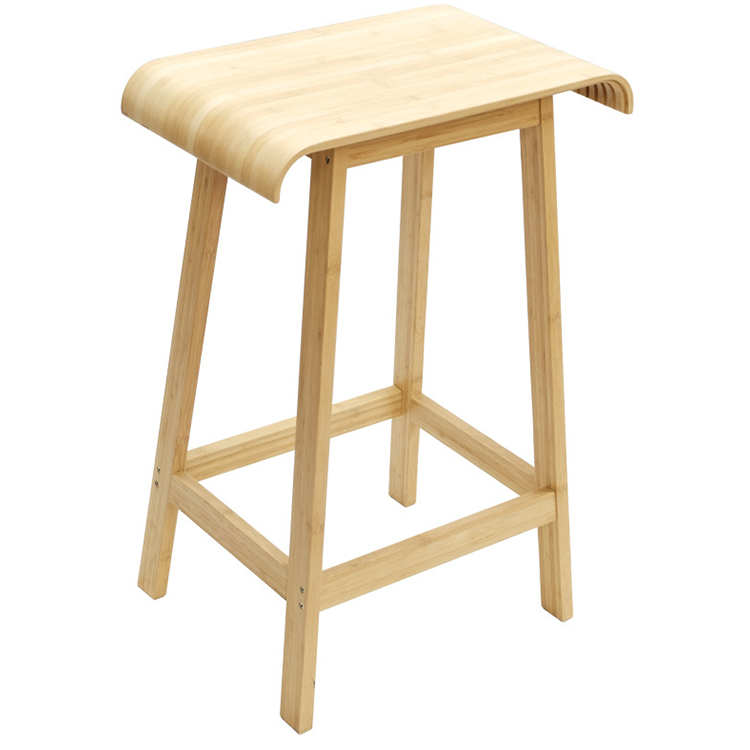 Creative Bamboo Curved Seat Bar Stool with Eco-friendly Design and CE Certificate