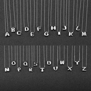 Wholesale Fashion Minimalist Jewelry 925 Sterling Silver Simple Necklace 26 Alphabet Letter Necklaces For Women from china suppliers