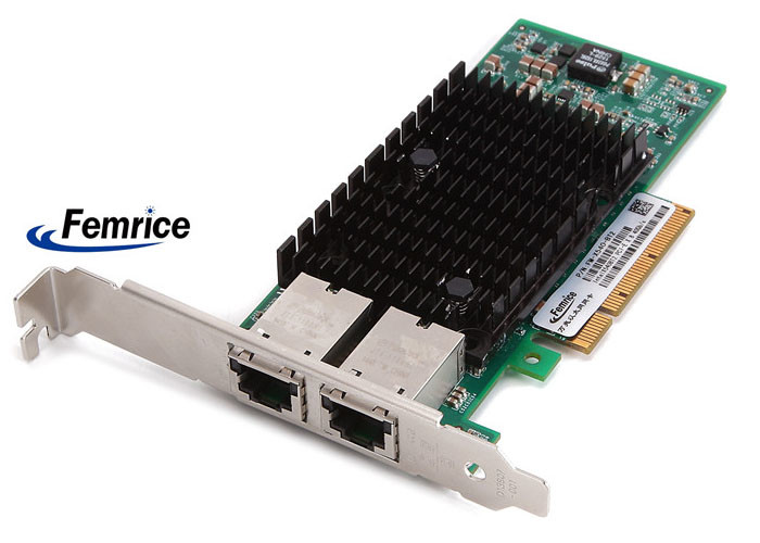 Femrice 100/1000/10000Mbps Dual Port Gigabit Ethernet PCIe x8 Server Adapter Intel X540 RJ45 Slots Network Controller