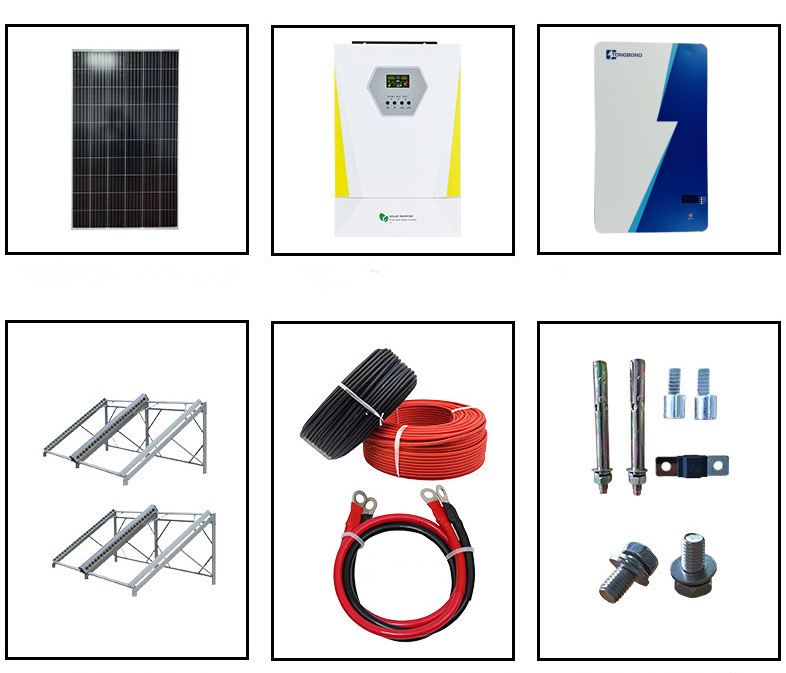 5kWh Off-Grid Solar Power System with 3000W Hybrid Inverter and Lithium Battery