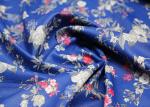 Blue Rose Printed PU Leather 0.65 Mm Handfeeling For Clothing Fabric