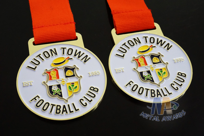 Custom Metal Zinc Alloy Football Medals Soft Enamel with Europe Printing Ribbon