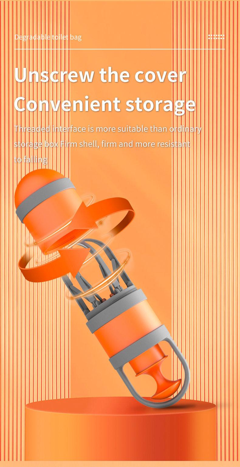 Orange Octopus Poop Scooper With Bag Customized Pooper Scooper Storage