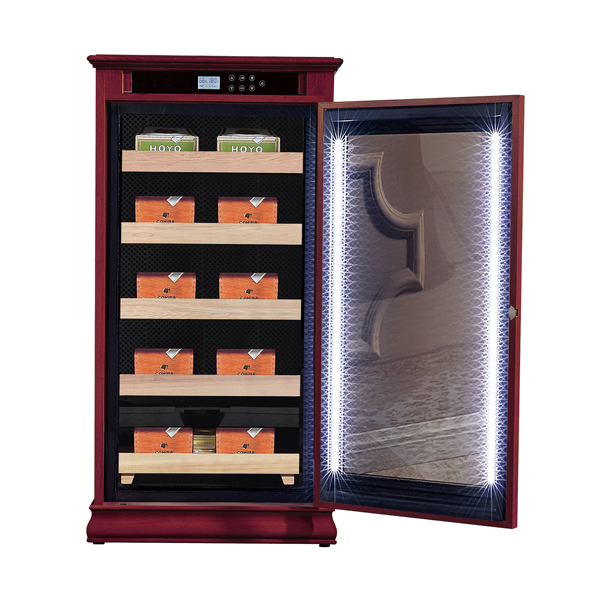 Digital Touch Screen Natural Wood Humidor Cabinet Electric Cigar Cooler 