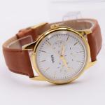 Mens Stainless Steel Chronograph Watches / Gold Color Belt Watches For Gents