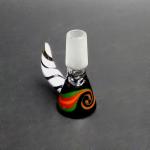 14mm Male Wig Wag tobacco glass bowls / glass smoking bowl with Handle
